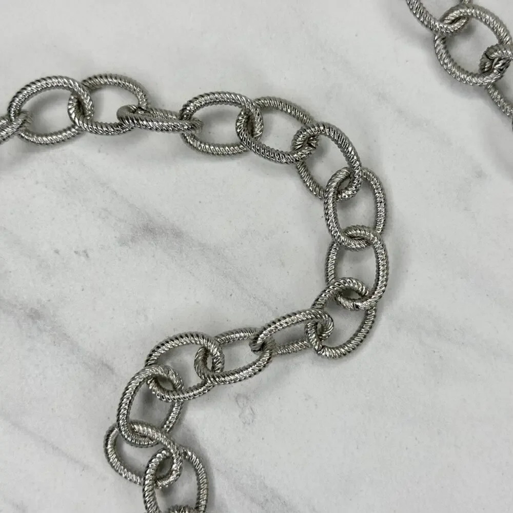 Chico's Textured Oval Link Chain Belt Spring Ring Clasp One Size (OS) ✨